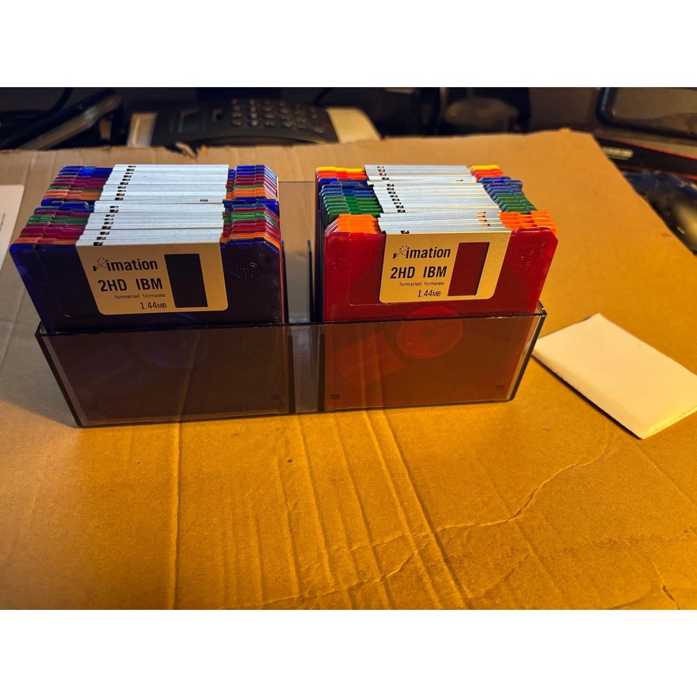Vintage Imation Rainbow 3.5 Floppy Disks 2HD 1.44MB IBM Formatted Color Lot